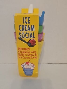 Arrow Ice Cream Social Tumblers in Blue, Green, Purple and Yellow